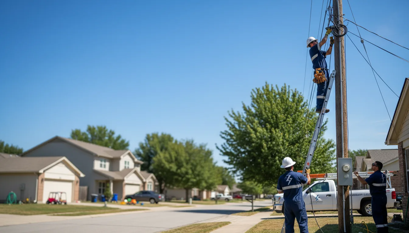 Residential electrician providing installation services in Long Island, KS
